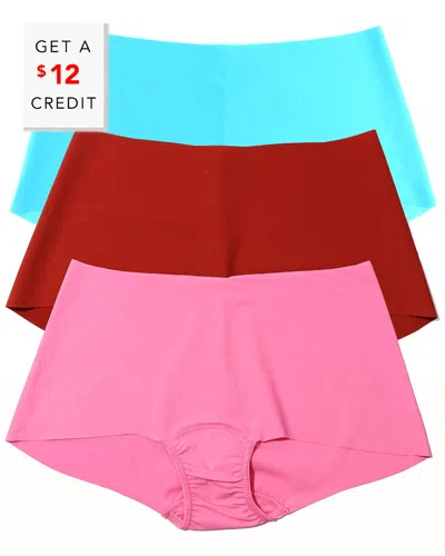 Hanky Panky Women's Breathe Soft Boyshorts Underwear 3 Pack In Pacific,blue,taffy