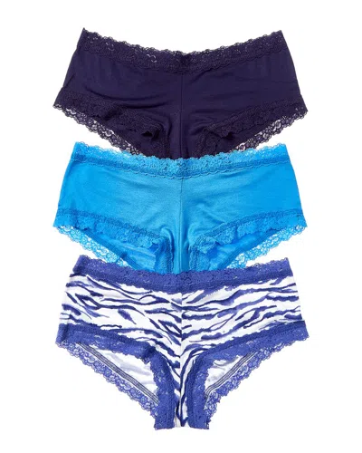 Hanky Panky Set Of 3 Dream Boyshort In Blue