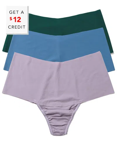 Hanky Panky Breathe Assorted 3-pack High Waist Thongs In Great Heights, Rainy Day, Aromatherapy