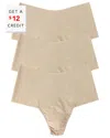 HANKY PANKY HANKY PANKY SET OF 3 HIGH-RISE THONG WITH $12 CREDIT