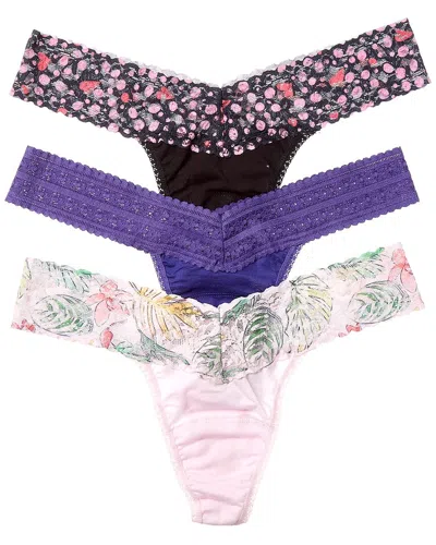 Hanky Panky Set Of 3 Low-rise Thong In Multi