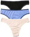 Hanky Panky Women's Move Calm Mid Rise Thong 3 Pack In Multi