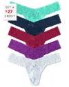 Hanky Panky 5 Pack Signature Lace Low Rise Thongs In Printed Box