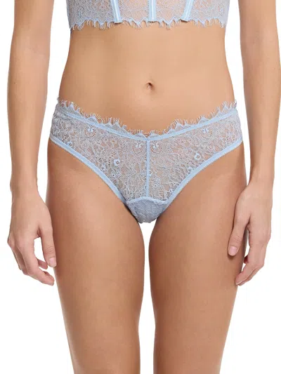 Hanky Panky Sheer Seduction Natural Rise Thong In Blue