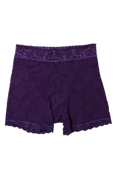 Hanky Panky Signature Lace Boxer Briefs In Snow Day Purple