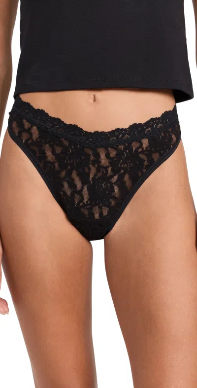 Hanky Panky Signature Lace High Cut Thong Black