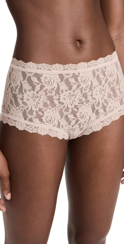 Hanky Panky Signature Lace High Rise Boy Shorts In Chai