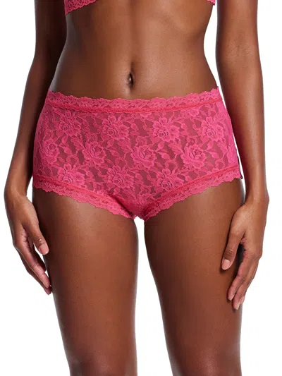 Hanky Panky Signature Lace High Rise Boyshort In Pink