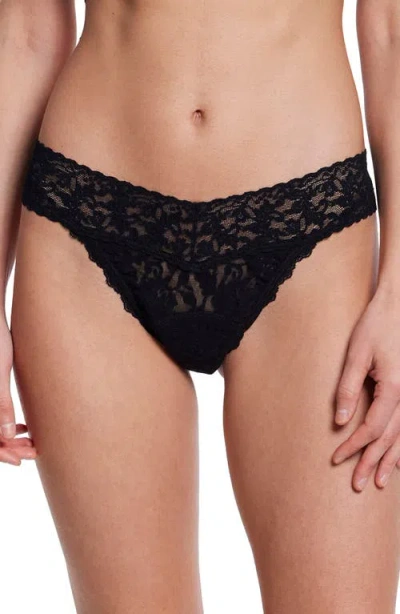Hanky Panky Signature Lace Leakproof Original Rise Thong In Black