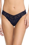 Hanky Panky Signature Lace Leakproof Original Rise Thong In Blue