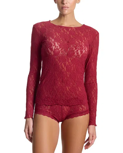 Hanky Panky Signature Lace Long Sleeve In Burgundy