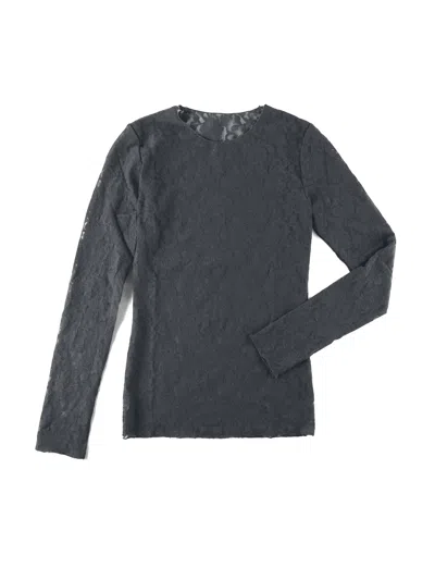 Hanky Panky Signature Lace Long Sleeve Top In Gray