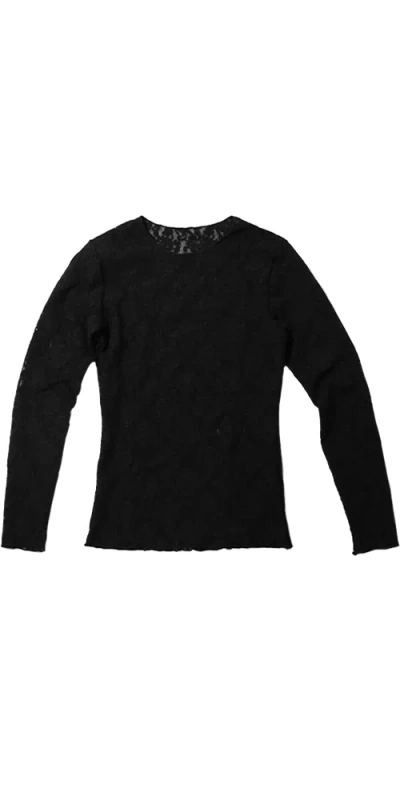 Hanky Panky Signature Lace® Long Sleeve Top Black