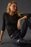 Hanky Panky Lace Signature Lace Long Sleeve Top In Black