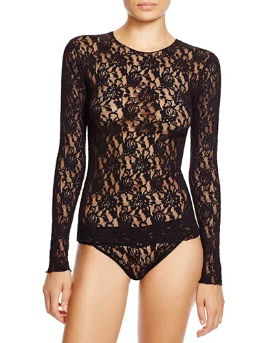 HANKY PANKY SIGNATURE LACE LONG SLEEVE TOP