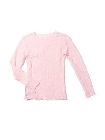 Hanky Panky Signature Lace Long Sleeve Top In Pink