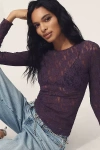 Hanky Panky Signature Lace Long-sleeve Top In Purple