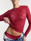 Hanky Panky Signature Lace® Long Sleeve Top In Red