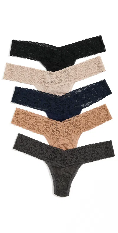 Hanky Panky Signature Lace Low Rise 5 Pack Bngs In Multi