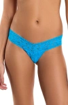 Hanky Panky Signature Lace Low Rise Thong In Blue