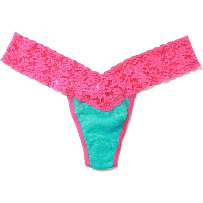 Hanky Panky Signature Lace Low Rise Thong In Pink