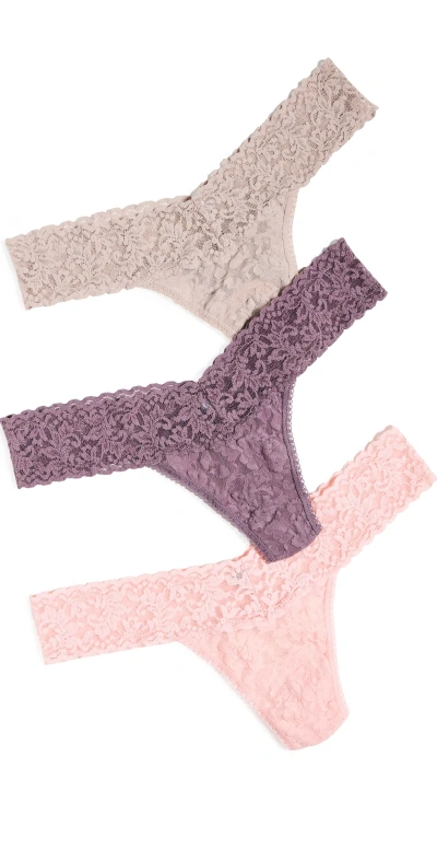 Hanky Panky Signature Lace Low Rise Thong 3 Pack Multipack