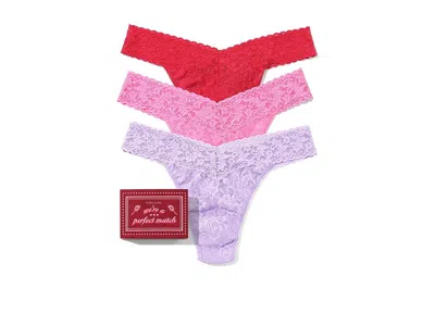 Hanky Panky Signature Lace Low Rise Thong 3-pack In Multi