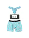 Hanky Panky Signature Lace® Low Rise Thong And Saxx Super Soft Vibe Boxer Brief In Blue