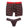 Hanky Panky Signature Lace Low Rise Thong And Saxx Super Soft Vibe Boxer Brief In Multicolor