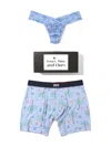 Hanky Panky Signature Lace® Original Rise Thong And Saxx Super Soft Vibe Boxer Brief Palmtastic