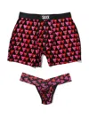 HANKY PANKY SIGNATURE LACE LOW RISE THONG AND SAXX ULTRA BOXER BRIEF