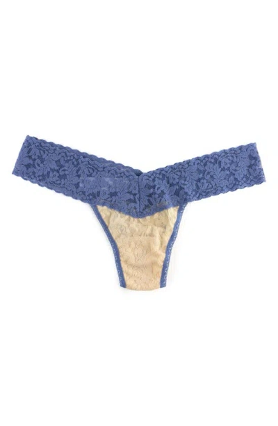 Hanky Panky Signature Lace Low Rise Thong In Chai/ Purple