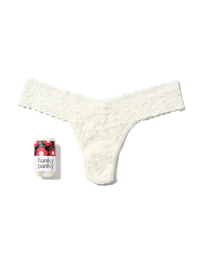 Hanky Panky Signature Lace Low Rise Thong Fortune Cookie In White