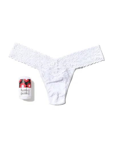 Hanky Panky Signature Lace Low Rise Thong Fortune Cookie In White