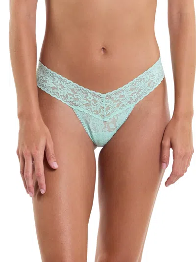 Hanky Panky Signature Lace Low Rise Thong In Blue
