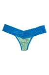 Hanky Panky Signature Lace Low Rise Thong In Green /blue