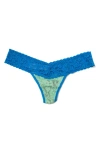 Hanky Panky Signature Lace Low Rise Thong In Blue