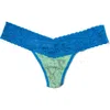 Hanky Panky Signature Lace Low Rise Thong In Blue