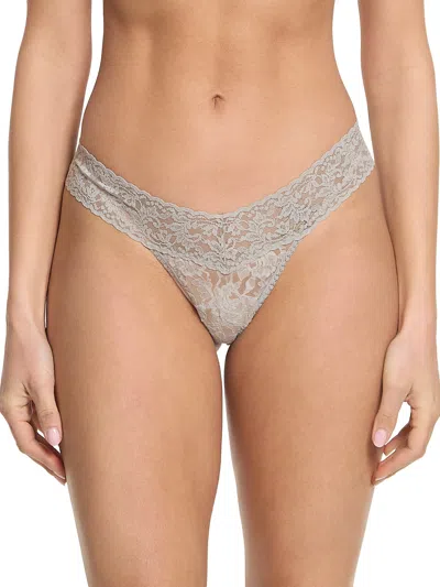 Hanky Panky Signature Lace Low Rise Thong In Grey