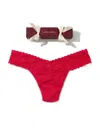 Hanky Panky Signature Lace® Low Rise Thong Holiday Cracker In Multi