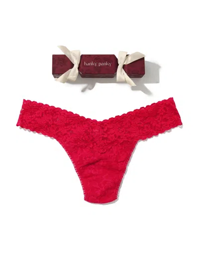 Hanky Panky Signature Lace® Low Rise Thong Holiday Cracker In Multi