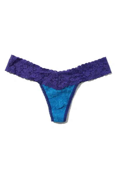 Hanky Panky Signature Lace Low Rise Thong In Blue