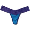 Hanky Panky Signature Lace Low Rise Thong In Island Blue/wild Violet