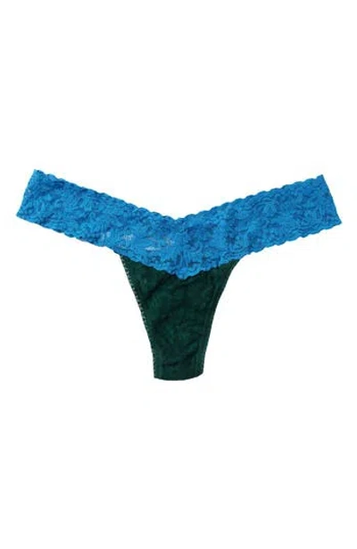 Hanky Panky Signature Lace Low Rise Thong In Blue