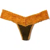 Hanky Panky Signature Lace Low Rise Thong In Olive Green/yellow