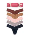 Hanky Panky Holiday Cracker Assorted 5-pack Low Rise Thongs In Multi