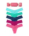 Hanky Panky Holiday Cracker Assorted 5-pack Low Rise Thongs In Animal Print