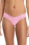 Hanky Panky Signature Lace Original Rise Thong Underwear In Pink
