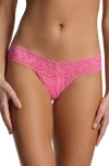 Hanky Panky Signature Lace Low Rise Thong In Pink