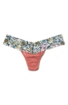 Hanky Panky Signature Lace Low Rise Thong In Pink/ Vintage Blossom